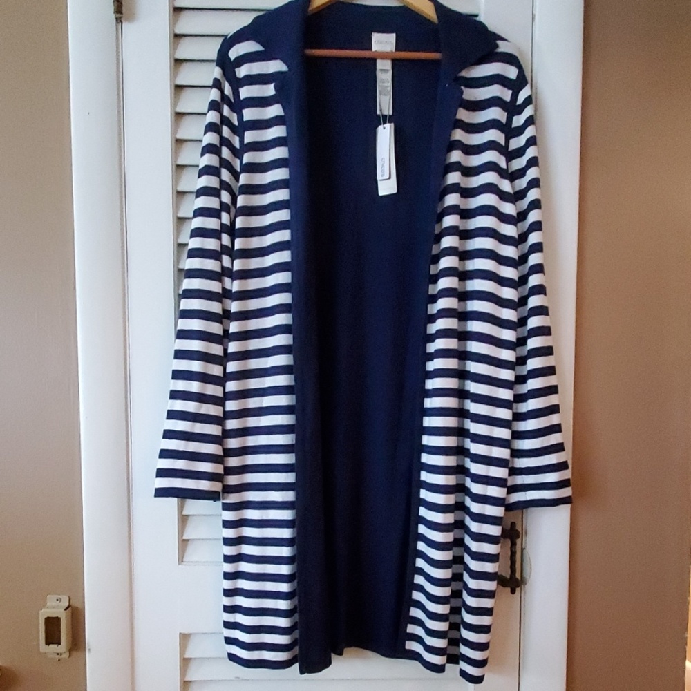 NWT Chicos Long Striped Sweater